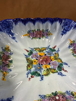 Vestal Alcobaca Floral Square Bowl — Made In Portugal