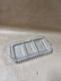 Rectangle Clear Divided Relish Dish