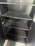 Pair of Black IKEA Cabinets, Particle Board/Cardboard Backing