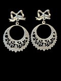 Ornate Circle Earrings with Bows