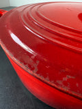 Le Creuset 5QT Cast Iron Enamel #29 Oval Dutch Oven in Cerise Red
