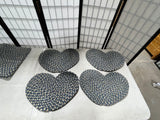 Braided Oval Table Runner & (4) Heart Shaped Placemats