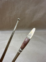 Pair Of Wood And Brass Oars — Samran Thailand