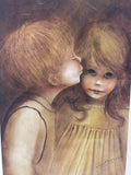 A Little Kiss Print by Margaret Kane; Signed