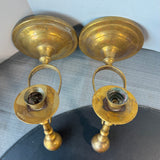 Pair of Vintage Brass Spindle Wall Sconces