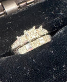 10K and 14K White Gold & Diamond Wedding Set SIZE 5