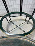 Green Painted Oval Coffee Table with Decorative Plastic Tray