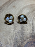 Sterling (Vermeil) & Cultured Pearl Nest Earrings