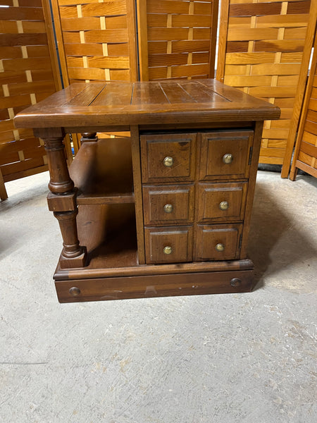 End Table with "Faux Drawers" Cabinet Door