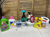 Cleaning Lot (K) Most bottles at least half full