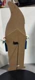 3FT Gnome Sweet Gnome Wooden Porch Sign with Faux Flowers