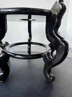Large Asian Inspired Black Gloss Wooden Plant Stand