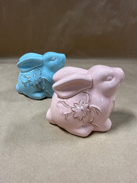 Pair Of Ceramic Easter Bunnies
