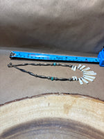 Fanned Shell Necklace with Turquoise Accent Beads (Unmarked)
