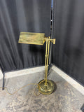 Hollywood Regency Style Adjustable Brass Swing Arm Floor Lamp (WORKS)