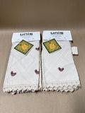 Cotton Lace Style Chicken Kitchen Towels - Appears Unused