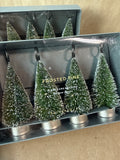Pottery Barn Flocked Christmas Tree Place Card Holders - Appears Unused - Set Of 8