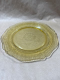 (B) Round Amber Depression Federal Glass Serving Plates