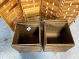 Pair of Sturdy Wicker/Basket Storage Cubes