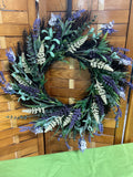 Faux Eucalyptus & Lavender 24"D Wreath