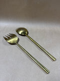 Salad Servers With Brass Finish