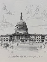 U.S. Capitol Sketch by Don Cannavaro; Signed Print