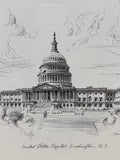 U.S. Capitol Sketch by Don Cannavaro; Signed Print