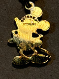 Sterling (Vermeil) Mickey Mouse Pendant & Gold Tone Chain