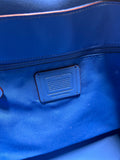 Coach City Toti in Perforated Crossgrain Leather;  Black Exterior with Blue Backed Butterfly Cutouts