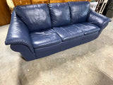 Unbranded Blue Vinyl Sofa, ***HEAVY ITEM***READ DETAILS ON PICK UP POLICY***
