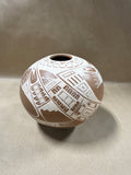 Geometric Southwestern Style Pottery Vase Signed By Lucia “Luli” Quezada