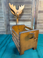 C-Vintage Wooden Reindeer Box Basket Planter