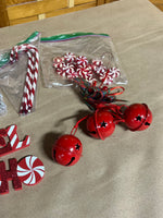 Christmas Ornament Lot, Red and White Tones