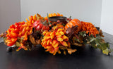 Autumn Faux Floral Candle Holder Centerpiece