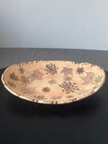 Pottery Trinket Dish with Pressed Leaves