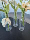 5-Piece Bud Vases & Blue Bottles with Faux Florals Lot