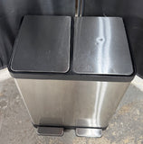 iTouchless Stainless Steel Dual Compartment Step Trashcan & Recycling Station
