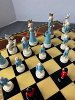 Vintage Chess Set with Kitschy Cute Chess Pieces AS IS (READ DESCRIPTION CAREFULLY)