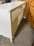 Ikea Kallax White Credenza, on Metal Base