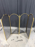Brass & Metal Mesh Vintage 4-Panel Folding Fireplace Screen (B)