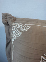 Colonial Williamsburg Beige Embroidered Throw Pillow