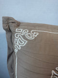 Colonial Williamsburg Beige Embroidered Throw Pillow