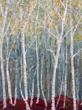 Birch Trees Original Painting on Canvas by Ginger Olansen; Signed