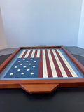 Warren Kimble Sakura Spirit of the Flag Folk Style Serving Tray