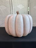 XL Heavyweight White Resin Pumpkin Decor