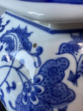 Blue & White Floral Chinoiserie Lidded Ginger Jar