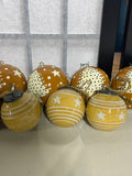Brown & Yellow Tone Ornament Lot, 12 pc