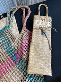 (A) 4-Piece Assorted Straw Bags