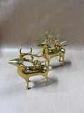 Brass Reindeer Candle Holders - Pair