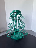 Green Metal Christmas Tree Candle Holder Lantern